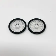 24314pb01 LEGO Wheelchair Transparent Wheel Fixed Black Hard Rubber Tire (2)