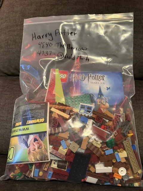 LEGO Harry Potter: The Burrow (4840) and Quidditch Match (4737) with manuals