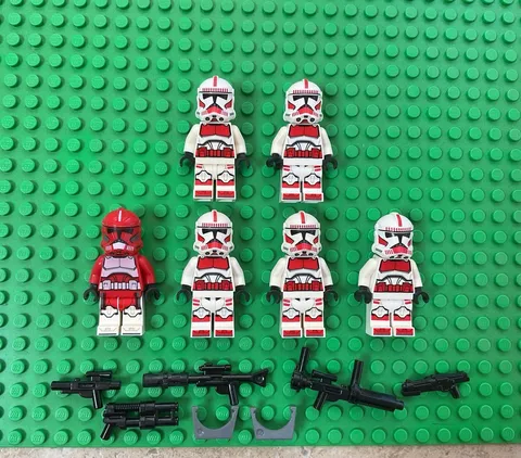 LEGO Star Wars Coruscant Guard Clone Trooper Minifigure Lot x6 Genuine w/Weapons