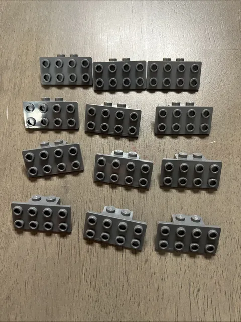 LEGO 93274 Dark Bluish Gray Bracket 1 x 2 - 2 x 4 - 12 Pieces