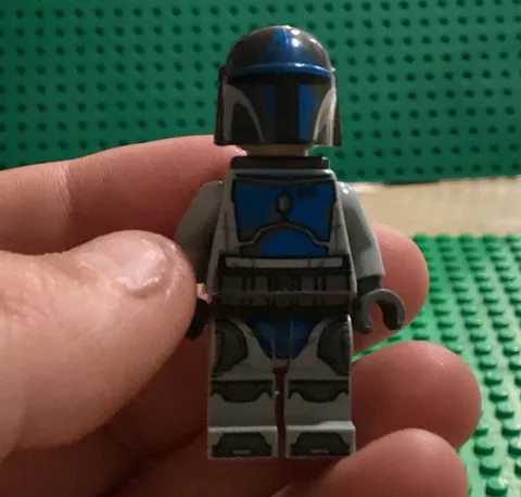 LEGO Plastic Minifigure Blue & Gray Armor Character Figure w/ Helmet & Jetpack