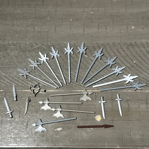 Lego Castle Weapon Lot Of 20. Axes, Swords, Bows.