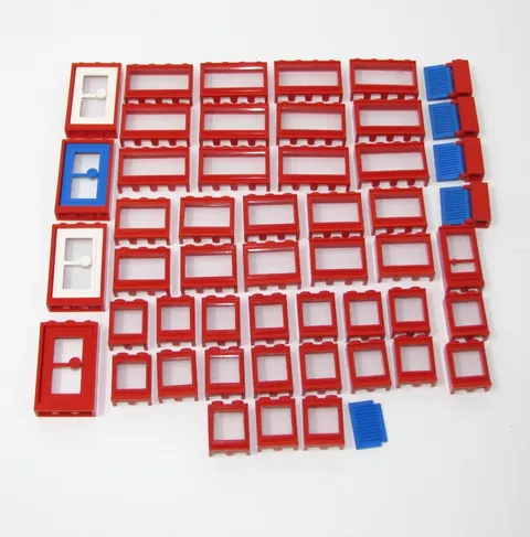 Lego Red Doors Windows Bricks Pieces Parts Bulk Assorted Lot 1970’s - 80’s
