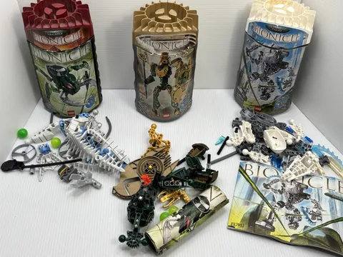 Lot Of Lego Bionicles W Canisters Three Toa Iruini Visorak Toa Hordika Nuju 2005