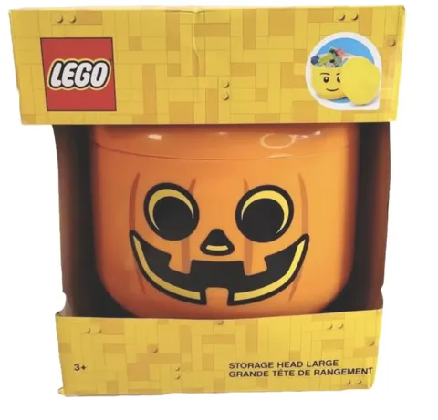 LEGO Halloween Pumpkin Storage Head Large JACK LANTERN Container New Toy Bucket