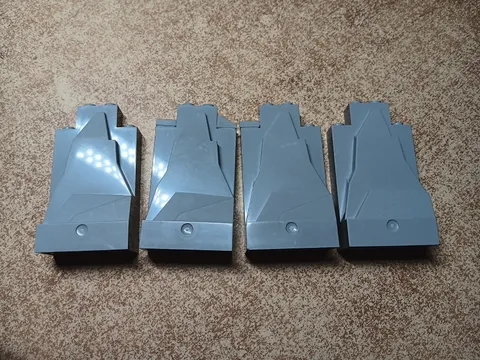 LEGO BULK LOT OF 4 LIGHT BLUISH GRAY ROCK PANELS 2X4X6 #47847