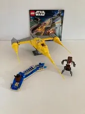 LEGO 7877 Naboo Starfighter + Droideka + Tram w/ Manual. NO MINIFIGURES. NO BOX.