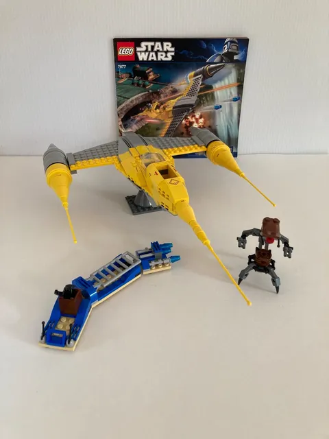 LEGO 7877 Naboo Starfighter + Droideka + Tram w/ Manual. NO MINIFIGURES. NO BOX.