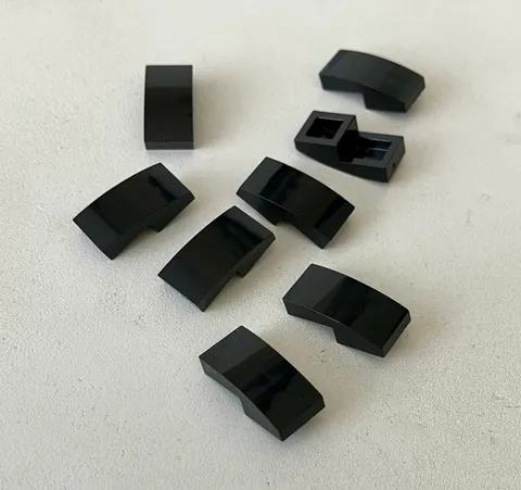 LEGO 8x NEW Pieces Slope Curved 2x1 BLACK #11477