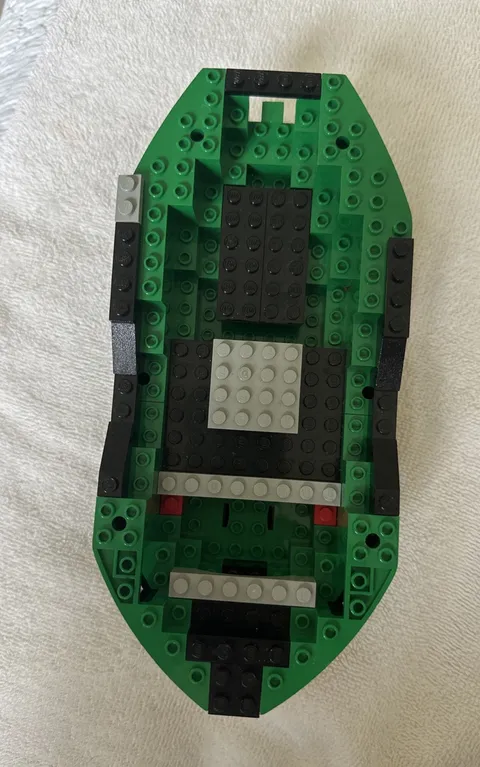 Vintage Lego Pirate Ship Green Black Hull Boat Bow Stern 6250 Cross Bone Clipper