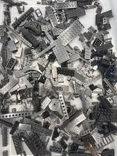 1 lb. Bulk Mixed Black Legos - standard blocks and unique pieces (Lot F)