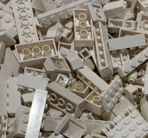 WHITE Lego Lot By Color  1/2 LB Pound 200 Pieces Sorted Bulk Buy More And Save!