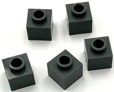Lego 5 New Dark Bluish Gray Bricks Modified 1 x 1 x 2/3 with Open Stud Pieces