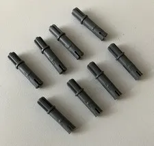 LEGO 8x Technic Axle 1L with Pin 2L with Friction Ridges DARK BLUISH GREY #11214