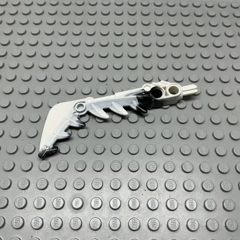 LEGO Bionicle Part 57566pb01 White Weapon Sword Black Marbled Pattern 8927