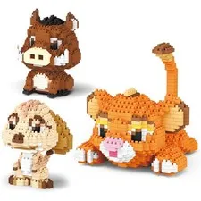 Animals Building Blocks Set, 1856PCS Micro Mini Clamp Blocks with Lion, Warthog...