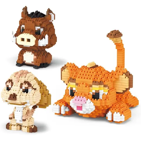 Animals Building Blocks Set, 1856PCS Micro Mini Clamp Blocks with Lion, Warthog...
