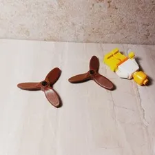 LEGO Propeller BROWN Lot of 2 Desert Plane RARE Unique Blades Prop airplane