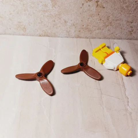 LEGO Propeller BROWN Lot of 2 Desert Plane RARE Unique Blades Prop airplane