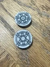 LEGO LIGHT BLUISH GRAY TILE, ROUND 2X2 WITH BOTTOME STUD X 2 STAR WARS 0-33