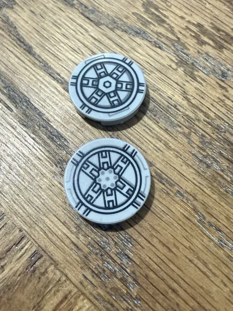 LEGO LIGHT BLUISH GRAY TILE, ROUND 2X2 WITH BOTTOME STUD X 2 STAR WARS 0-33