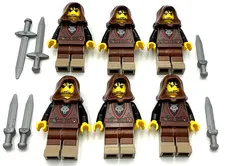 Lego 6 New Castle Wolfpack Knights Minifigures Weapons Swords Wolf Men Army
