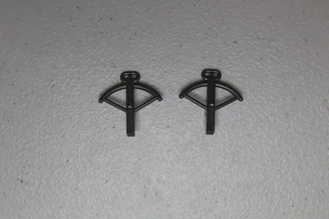 (2) LEGO Pearl Dark Gray Minifigure Weapon Crossbow