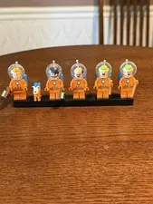 LEGO Tintin Minifigure Space Lot 6 Orange Astronauts Clear Helmets & Dog