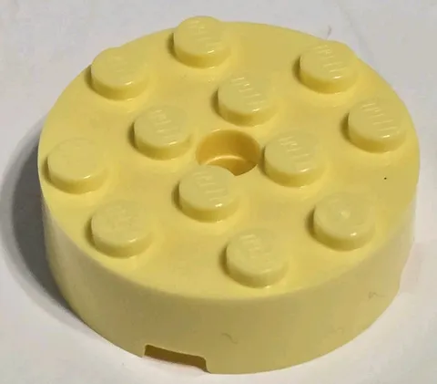Lego 87081 Bright Light Yellow Brick Round 4 x 4 With Center Hole