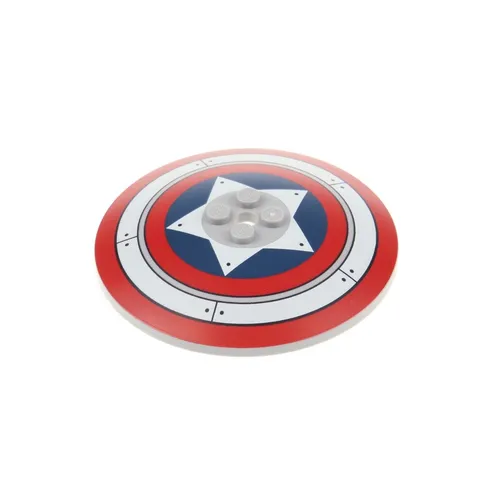 1x LEGO Sat Radar Dish 8x8 Gray Red Star Captain America Shield 3961pb13