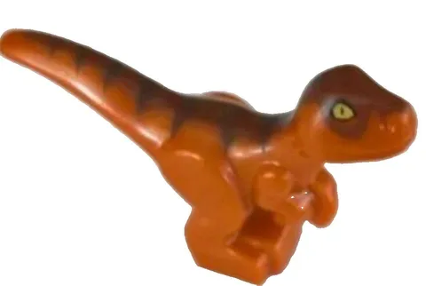 LEGO Dino Raptor Baby with Dark Brown and Reddish Brown Back Dark Orange
