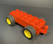 Lego Duplo Pull-Back Motor  Vintage 90s Pull Back Moving WORKS Red