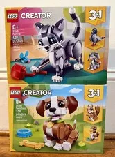 Lot of 2 - LEGO (31163 & 31382) Creator 3in1: Playful Cat & Playful Puppy - NISB
