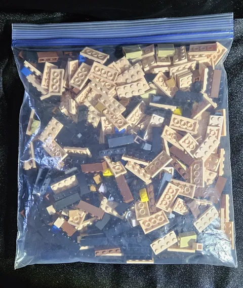 LEGO Bulk Lot 1 lb+ 350+ Pcs 2x4 Plates Bricks Slopes Nude Nougat Black MOC New