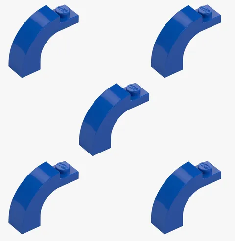 5 New LEGO Blue 1x3x2 Curved Top Arch Bricks round rounded 92903 6236764