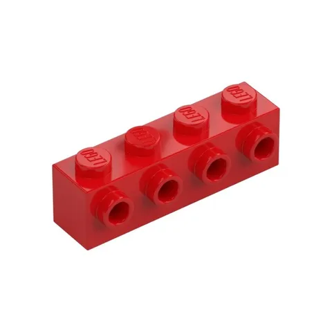 LEGO 12x Red Brick, Modified 1 x 4 with Studs on Side inv.647