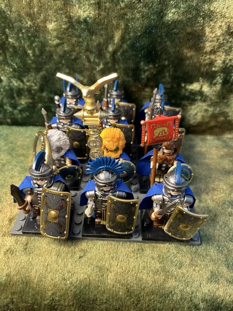12x 54mm MINI NOVEL 6th VI LEGION FERR AQUILIFER & SIGNIFER on Genuine LEGO Bases