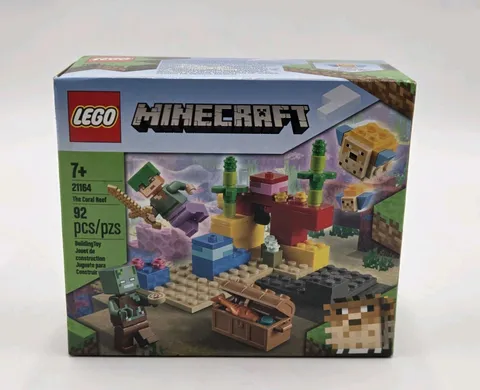 LEGO Minecraft The Coral Reef (21164) - 92 Pcs - Retired 2021 Release - NIB