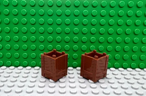 Lego 2 Reddish Brown 2x2x2 Box Storage Container NEW