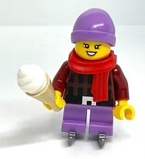 Lego Winter Village Girl Skater Minifigure w/ Ice Cream  - Christmas & Advent