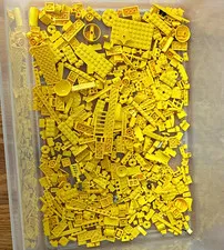 1lbs LEGO Yellow Mixed Bulk Lot Bricks Plates