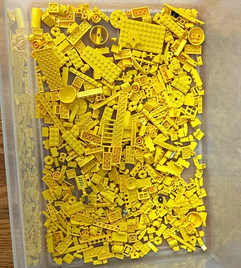 1lbs LEGO Yellow Mixed Bulk Lot Bricks Plates