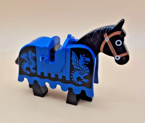 LEGO Blue Black Dragon Horse Barding minifigure 6086 6085 1584 6060
