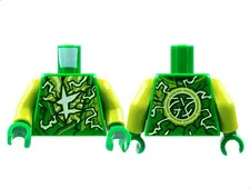 LEGO Green Torso Tunic, Lime and Yellowish Green Energy, Ninjago Logogram Letter