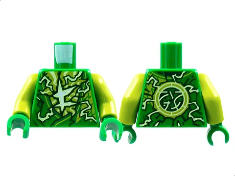 LEGO Green Torso Tunic, Lime and Yellowish Green Energy, Ninjago Logogram Letter