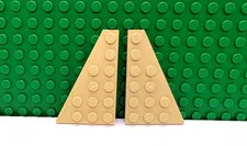 Lego Tan 6x4 (Pair) Wedge Plate wing ship airplane NEW
