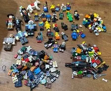 LEGO & Mixed Brand Minifigure Huge Lot Figures Parts Weapons Accessories