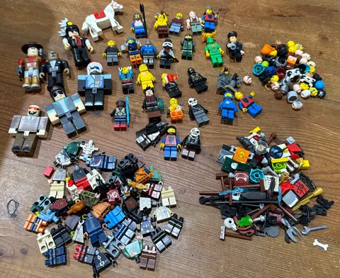 LEGO & Mixed Brand Minifigure Huge Lot Figures Parts Weapons Accessories