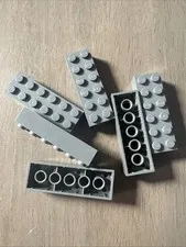 LEGO 2456 Dark Bluish Gray Brick 2 x 6 - 6 Pieces