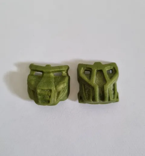 Rare Vintage LEGO Bionicle Mask Krana Su Metallic Green Figure Robot Y2K